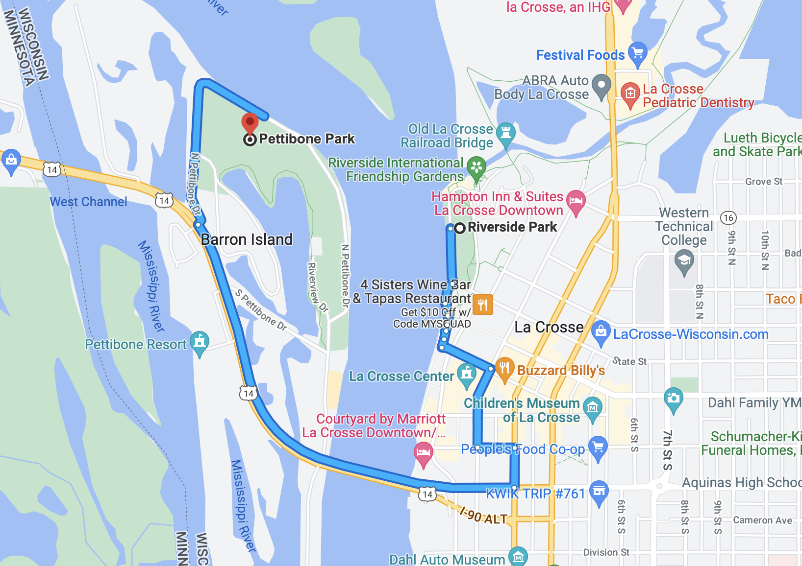 Pettibone Beach Route
